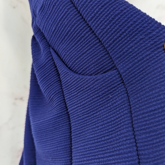 Anthropologie Dress Women XS 0 2 Purple Ribbed Pockets Mini Maeve Ruffle Ottoman - Picture 9 of 10